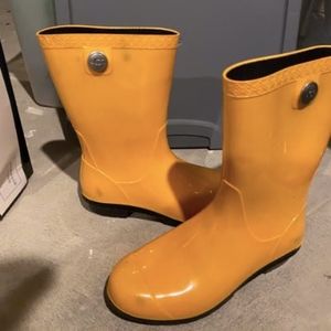 Yellow UGG rain boots